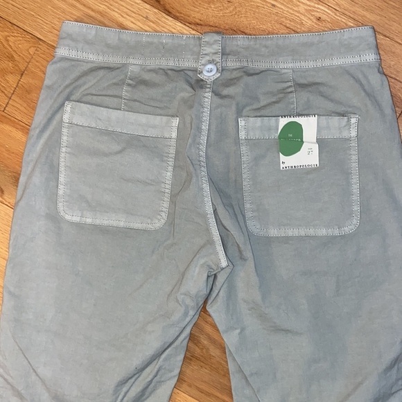 NWT Anthropologie Green Eyelet Khaki Wanderer Pants in size 27 - Picture 9 of 11